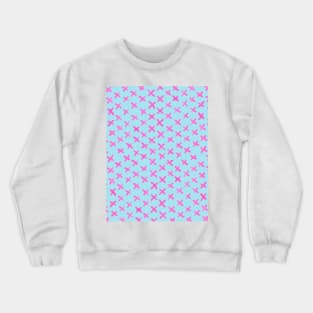 X stitches pattern - pink and blue Crewneck Sweatshirt